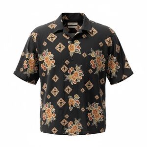 Tommy Bahama 100% Silk Floral Black Shirt - Sz XXL